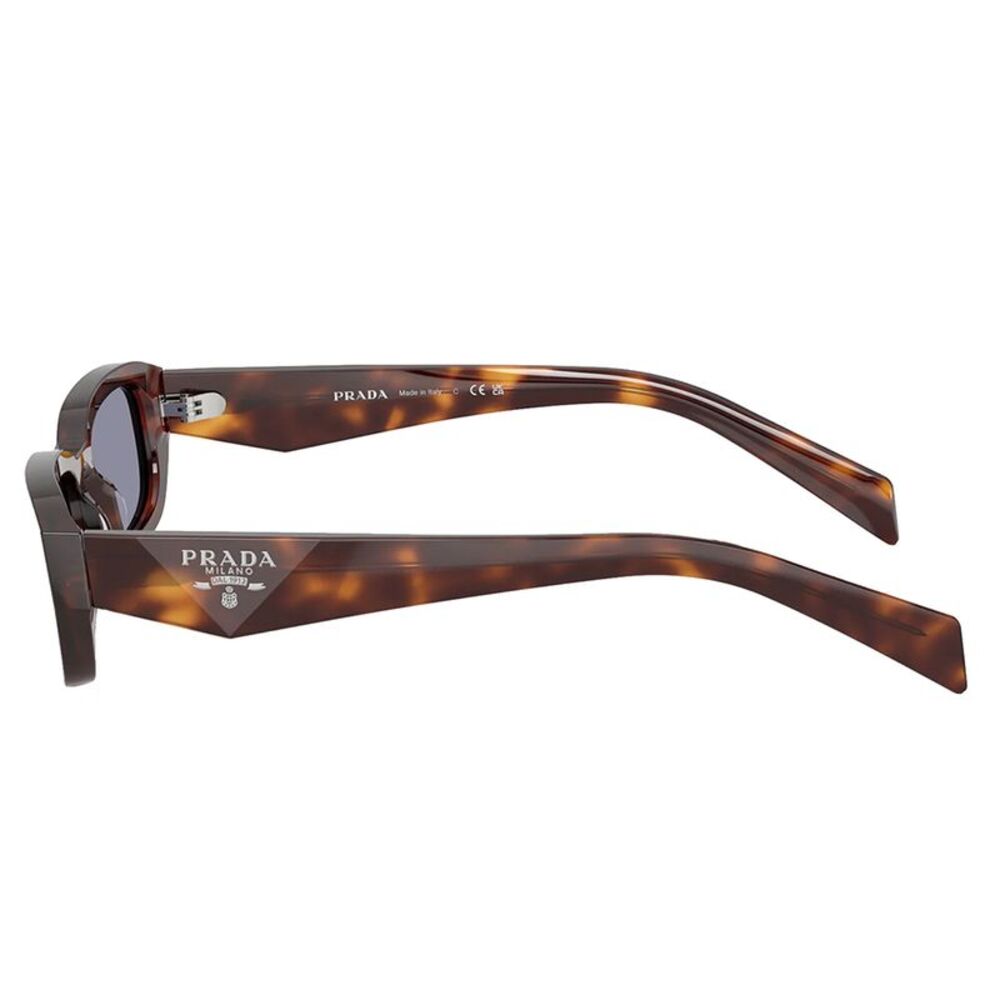 Prada PR B06S 15W03N Classic Tortoise Plastic Rectangle Sunglasses Grey Lens - Picture 3 of 3